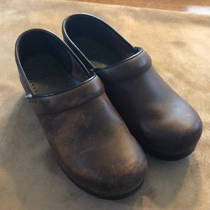 Dansko Brown Leather Clogs Size 38
